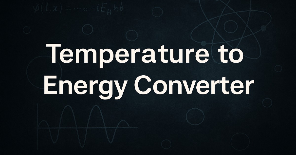 Temperature to Energy Converter Banner